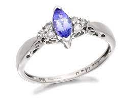 F Hinds Diamonds Diamond Rings Dress Rings 9ct White Gold Tanzanite And Diamond Engagement Ring 10pts Exclu Tanzanite Diamond Ring Dress Rings Rings