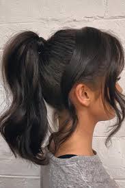 12.messy medium length hairstyle with bangs; Pin On Ponytails Updos 4 0