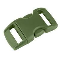 10 - 3/8 Inch Military Green Contoured Side Release Plastic Buckle Closeout