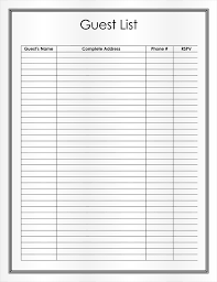 Free Wedding Guest List Templates For Word And Excel Track Invitations And Rsvps