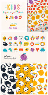 Kid Logo And Pattern Illustration Kids Logo Kids Graphic Design Graphic Design Jobs