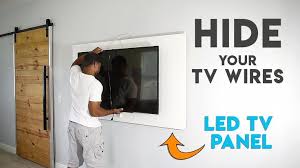 How To Make A Tv Panel Wall Mount A Tv And Hide The Wires Hide Tv Cables Tv Panel Wall Mounted Tv