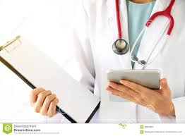 Female Doctor Holding Patient Medical Chart And Tablet