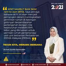 Skim ini adalah program sewa milik kediaman selama 10 tahun bagi pemohon yang berjaya dalam pengundian untuk kediaman pr1ma tetapi gagal mendapatkan kelulusan pinjaman daripada bank panel pr1ma. Zuraida Kamaruddin On Twitter Admin Kenyataan Media Kpkt Sambut Baik Skim Rent To Own Rto Kpkt Gov