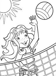 A Girl Blocking The Volleyball Coloring Page Download Print Online Coloring Pages For Free Col In 2020 Sports Coloring Pages Coloring Pages Online Coloring Pages