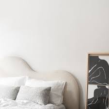 bed head curved boucle ivory in 2021 bed design curved bed king size bed head