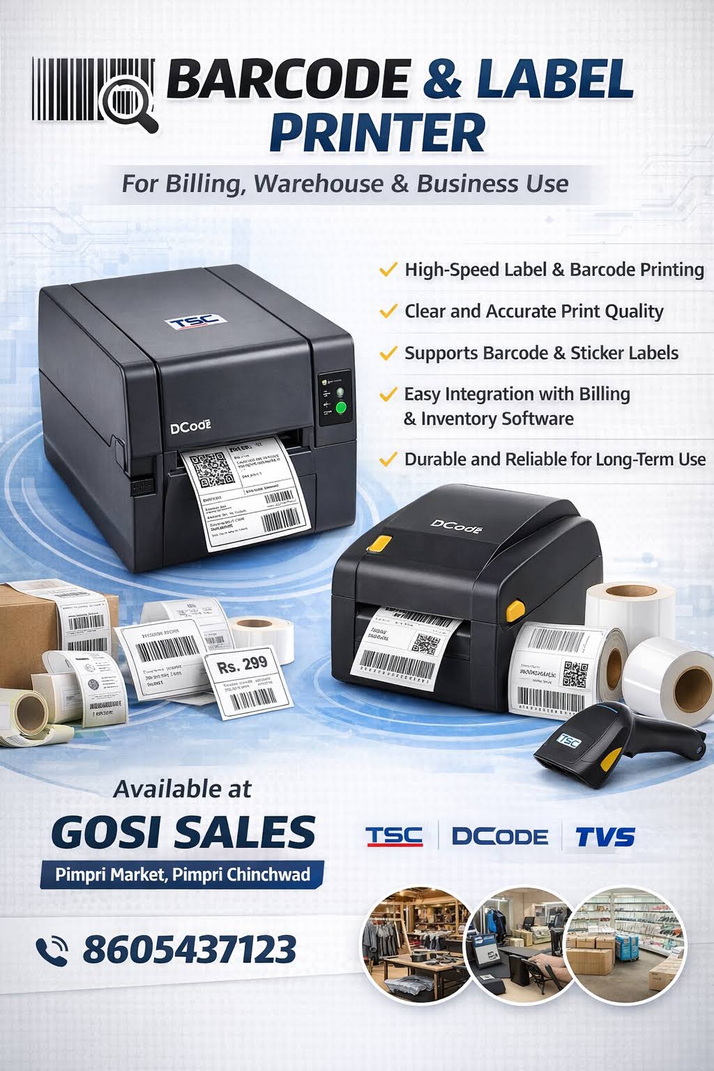 Barcode & Label Printer for Shop, Warehouse & Business Use product image