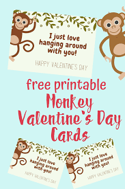 Here you get a free valentines day coloring sheet with a. Printable Monkey Valentines Day Cards For Kids Views From A Step Stool