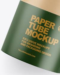 Glossy Paper Tube W Tea Mockup In Tube Mockups On Yellow Images Object Mockups