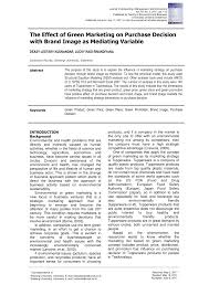 Kunci jawaban marketing kelas 10 semester 2. Pdf The Effect Of Green Marketing On Purchase Decision With Brand Image As Mediating Variable