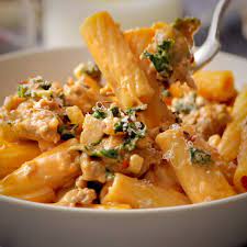 Date Night Rigatoni With Sausage And Kale Pinch Of Yum Video Recipe Video Recipes Pasta Dishes Healthy Recipes
