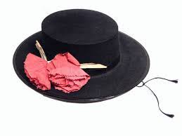 Spanish Black Hat Vintage Flamenco Dancer Hat With Red Paper Etsy Hats Vintage Black Hat Red Paper