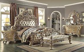 Bedroom Set Gold Tufted Headboard Royal Luxostart Cal King Eat King Queen 5pcs Luxury Bedroom Sets Luxurious Bedrooms Traditional Bedroom