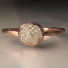 We've gotten so many compliments. White Raw Diamond Engagement Ring In 14k Rose Gold Buy Online In Angola At Angola Desertcart Com Productid 41904475