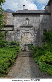 One morning, the premonstratensian fathers that live in the abbey hold a meeting in the refectory on a subject that concerns all the inhabitants of dinant: Garden Of The Abbay Of The Notre Dame Of Leffe In Dinant Belgium Stock Photo Alamy