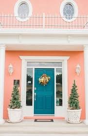1 house, 5 exterior paint palettes choosing color: 79 Peach Houses Ideas Pink Houses House Exterior House Colors