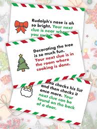 Print your treasure hunt clues here! Free Printable Christmas Scavenger Hunt Pjs And Paint