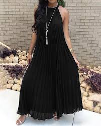 Hot Summer Halter Pleated Casual Maxi Dress Online Discover Hottest Trend Fashion At Boutiquefeel Com In 2020 Ruched Maxi Dress Maxi Dresses Casual Maxi Dress