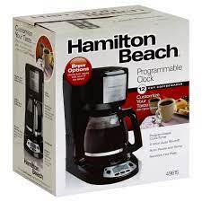 Now you can fill the water tank from the front of the machine, instead of the back. Hamilton Beach 12 Cup Programmable Coffee Maker Shop Appliances At H E B