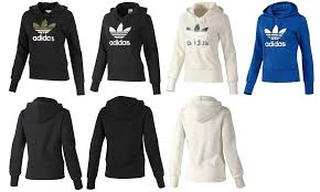 Black And White Adidas Hoodie Adidas Originals Womens Trefoil Hoodie Black White Blue Gold Silver Size 6 16 Black Hoodie Hoodies Adidas Sweater