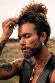 High Curly Man Bun