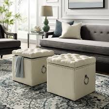 Square moroccan leather patchwork ottoman pouf coffee table beanbag tan cushion. 51 Tufted Ottomans And Stools That Every Versatile Home Needs Free Autocad Blocks Drawings Download Center