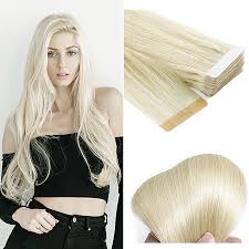 Get it with our remy hair lux extension. European 60 Platinum Blonde Tape Hair Extensions 20 Pcs Qty Lengths 16 20 22 Straight
