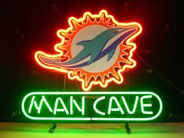 Miami Dolphin Man Cave Nfl Sports Neon Sign Real Neon Light Football Man Cave Man Cave Neon Sign Man Cave Neon