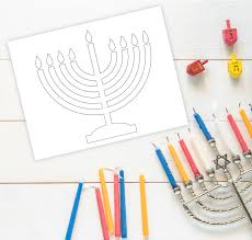 Free printable woodland fairy with animals coloring page. Free Printable Menorah Coloring Page Pjs And Paint