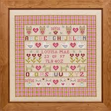 Whether you make a framed cross stitch or create a sweet country owls cross stitch image from our free pattern and key pages. Historical Sampler Company Owl The Pussycat Birth Sampler Cross Stitch Kit 31cm X 35cm