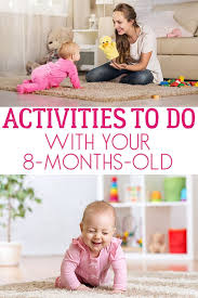 A great collection of ideas for taking monthly baby photos! Simple Activities To Do At Home With Your 8 Month Old Baby