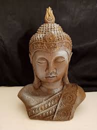 Kenyan Ebony Stone Kneeling Man Figure White Circles & Dots Made in Kenya