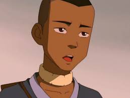 so i've seen the brown eyes katara and brown eyes/dark hair yue edits and  uh, i thought i'd add sokka to the mix [ID: two...