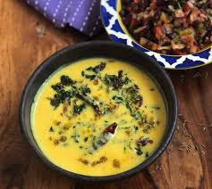 Punjabi Methi Kadhi Recipe Fenugreek Leaf Yogurt Curry Recipe Methi Recipes Yogurt Curry Fenugreek Leaves