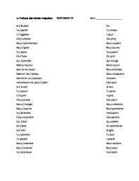 La Pratique Des Verbes Irreguliers Meant To Be Answers Worksheets