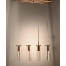 Shop Sprite Matte Gold Led 3000k Crystal And Glass Tube Kitchen Island Linear Pendant Light Large Pendant Overstock 30430019