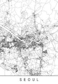 Seoul Map Minimalist Seoul Art Print Customizable City Map Etsy Seoul Map Map Murals City Map Poster