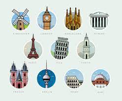Europe is famous for it's landmarks,natural and artificial places to visit! Famous Landmarks On Behance