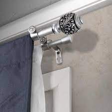 Rod Desyne 28 In To 48 In Satin Nickel Steel Double Curtain Rod Lowes Com In 2021 Double Rod Curtains Double Curtains Curtain Rods