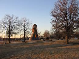 Tulsa Oklahoma Usa Oral Roberts University Praying Hands At The Entrance To The Campus Mapio Net