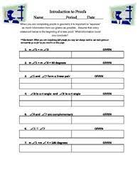 Geometry Introduction To Proofs Basic Proof Practice Geometry Lessons Teaching Geometry Secondary Math Education