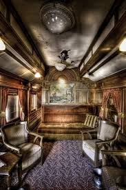 The Purple Grey Rose And Gold Color Palette Of This Vintage Passenger Car Is Refined And Elegant Old Train Luxury Train Train Depot