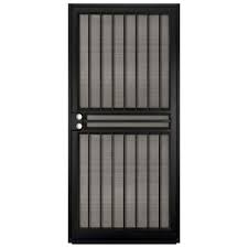 Unique Home Designs 36 In X 80 In Guardian Black Surface Mount Outswing Steel Security Door With Insect Screen Idr10000362000 The Home Depot