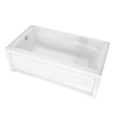 Bath and shower kit left drain in biscuit with backer boards Maax New Town 60 In Acrylic Left Drain Rectangular Alcove Soaking Bathtub In White 105456 000 001 001 The Home Depot Soaker Tub Bathtub Refinishing Diy Soaking Bathtubs