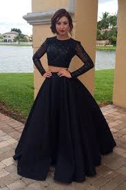 Long Sleeves Two Pieces Plus Size Prom Dresses For Teens Modest Formal Evening Dresses Ok173 Black Prom Dresses Prom Dresses Long With Sleeves Prom Dresses With Sleeves