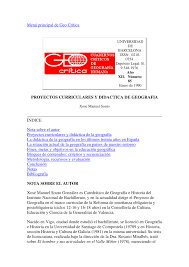 Cuaderno de trabajo con actividades y ejercicios por aprendizaje esperado de geografía de sexto grado y de apoyo a los libros de texto sep. Pdf Proyectos Curriculares Y Didactica De La Geografia
