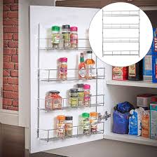 4 Tiers Kitchen Spice Rack Cabinet Organizer Wall Mount Storage Shelf Pantry Intl Wall Mounted Storage Shelves Kitchen Spice Racks Wall Mounted Kitchen Shelves