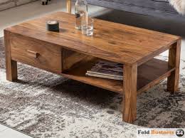 Couchtisch Massivholz Sheesham Design Wohnzimmer Tisch Schublade Und Solid Coffee Table Coffee Table Living Room Table