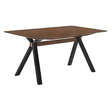 Dining table with modern design: Laredo 63 Mid Century Modern Walnut Wood Dining Table With Black Legs Ashley Furniture Homestore