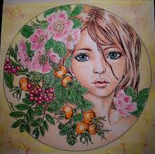 Mysteria by Anastazia Elly Koldareva coloring book Used Prismacolor  premier, Marco Raffine Water colour pencils and white Posca pen